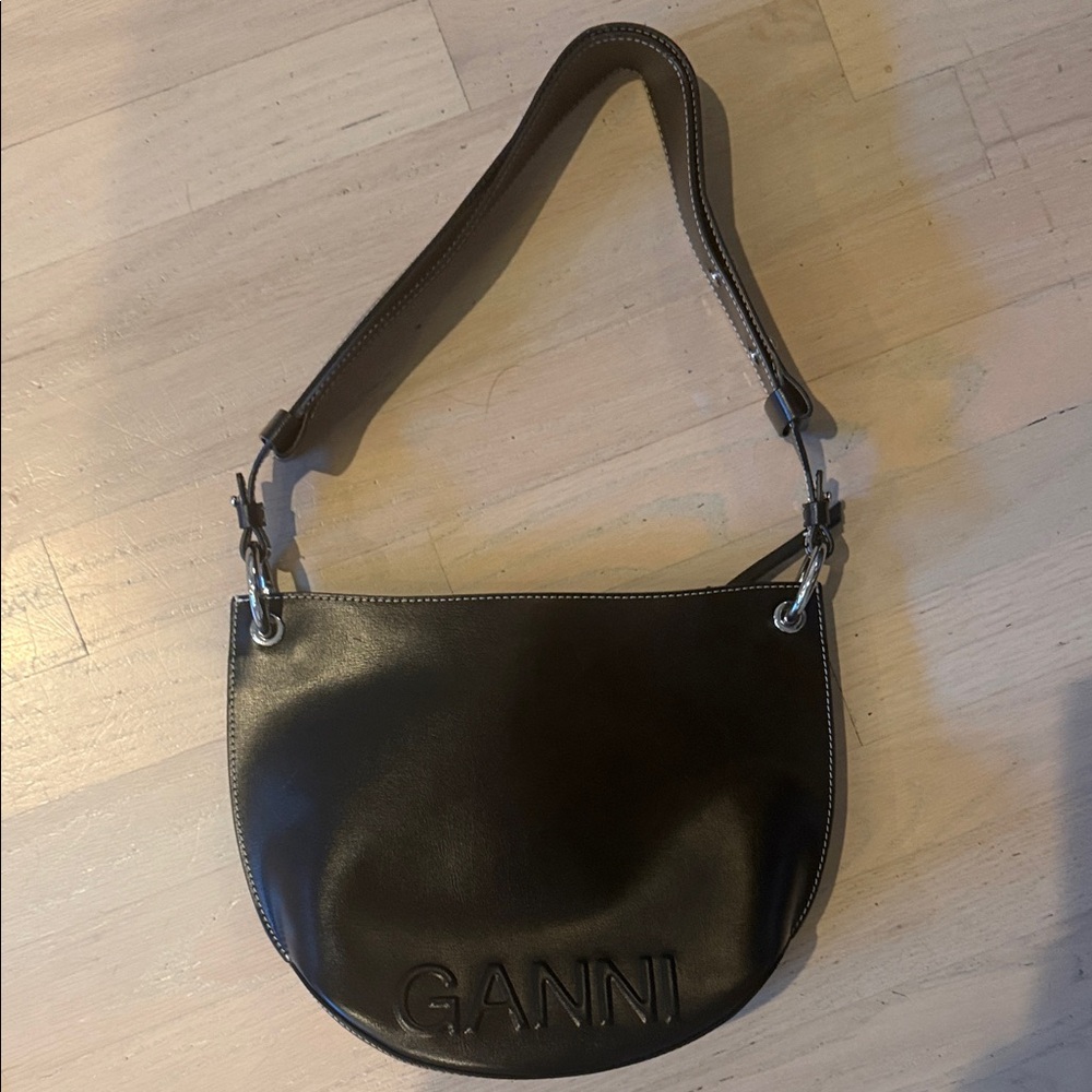 Ganni Black Leather Shoulder Bag